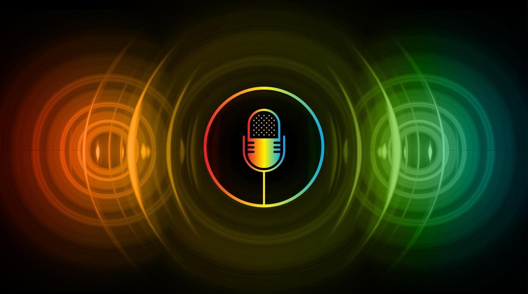 Sound waves oscillating dark light vector