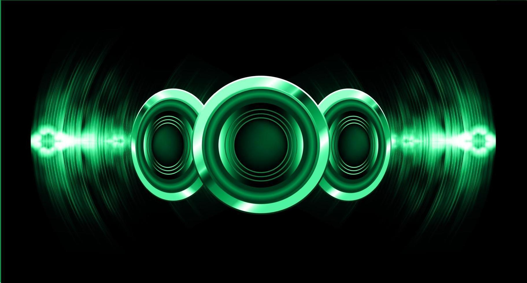 ondas de sonido oscilando luz oscura vector