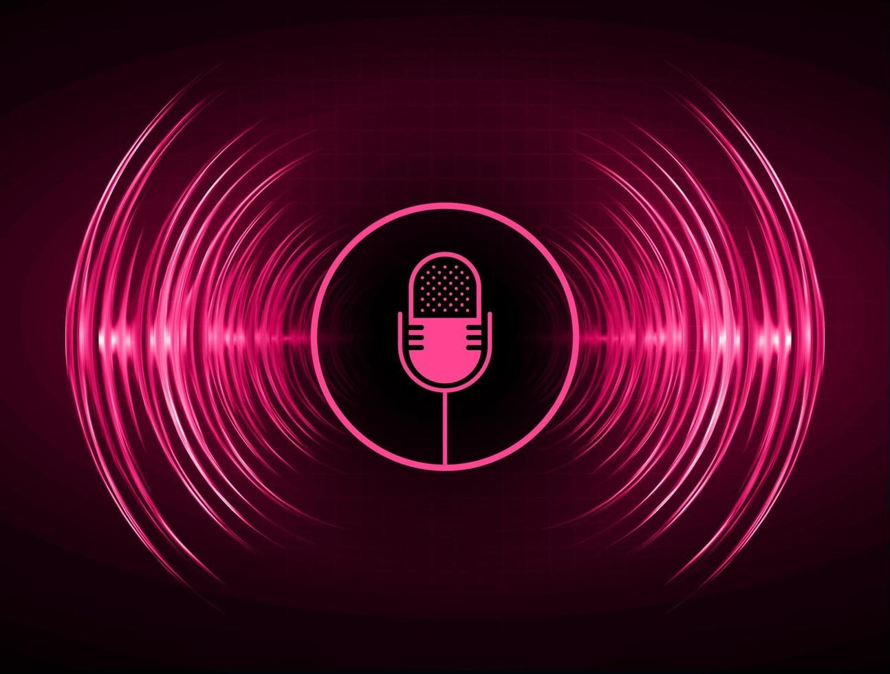 Sound waves oscillating dark light vector