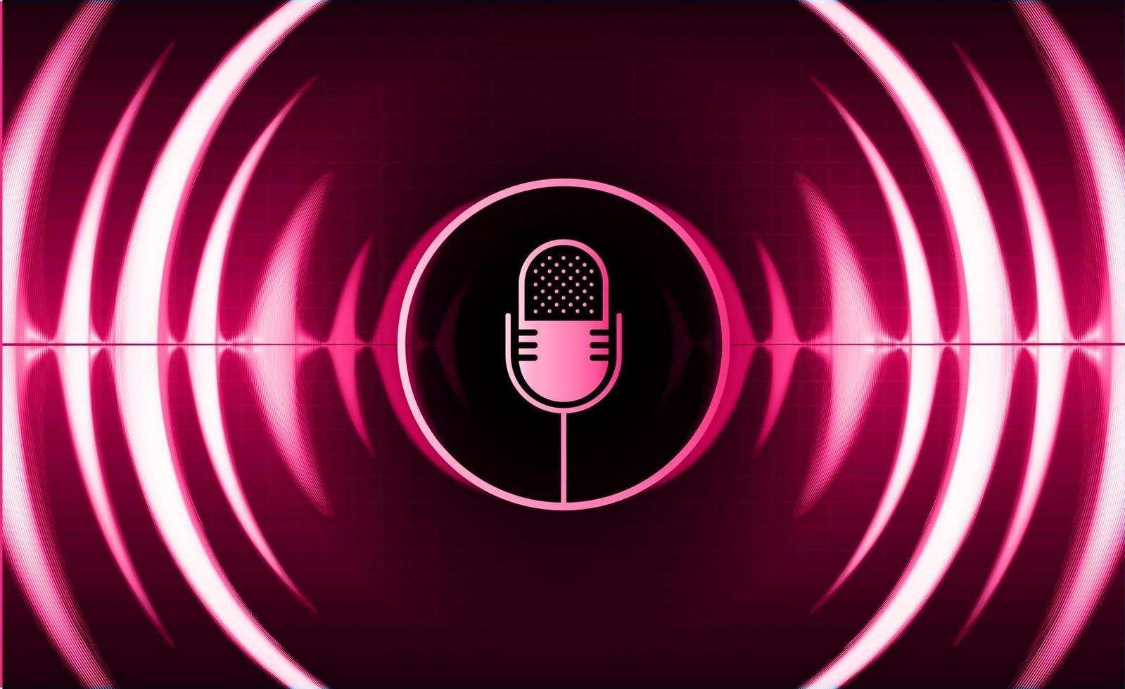 Sound waves oscillating dark light vector