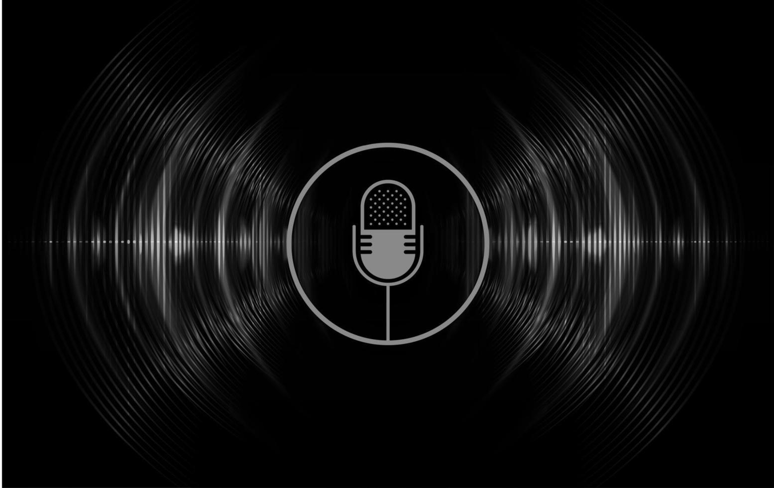 Sound waves oscillating dark light vector