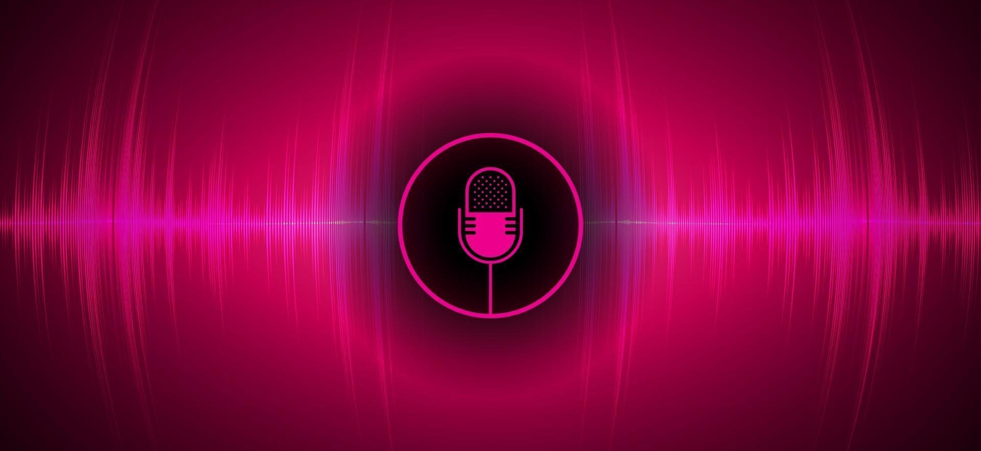 Sound waves oscillating dark light vector