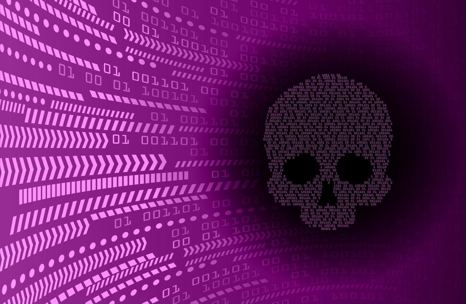 cyber hacker attack background, skull vector