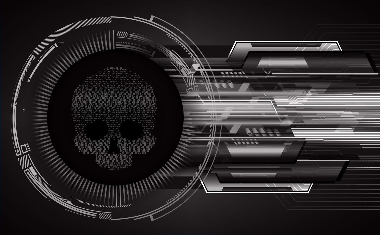 cyber hacker attack background, skull vector