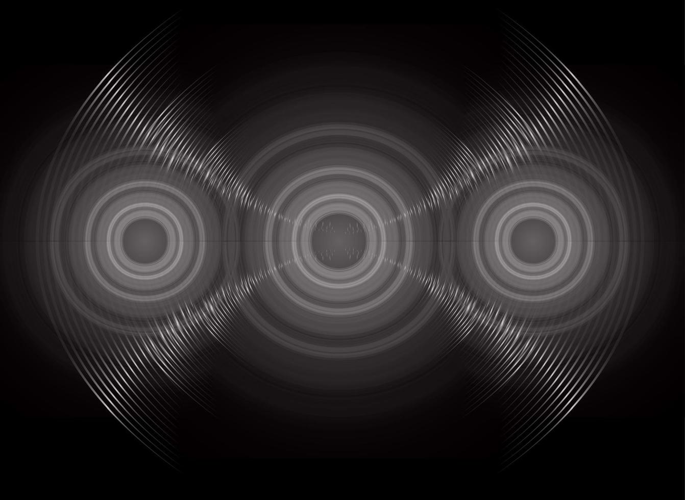 Sound waves oscillating dark light vector
