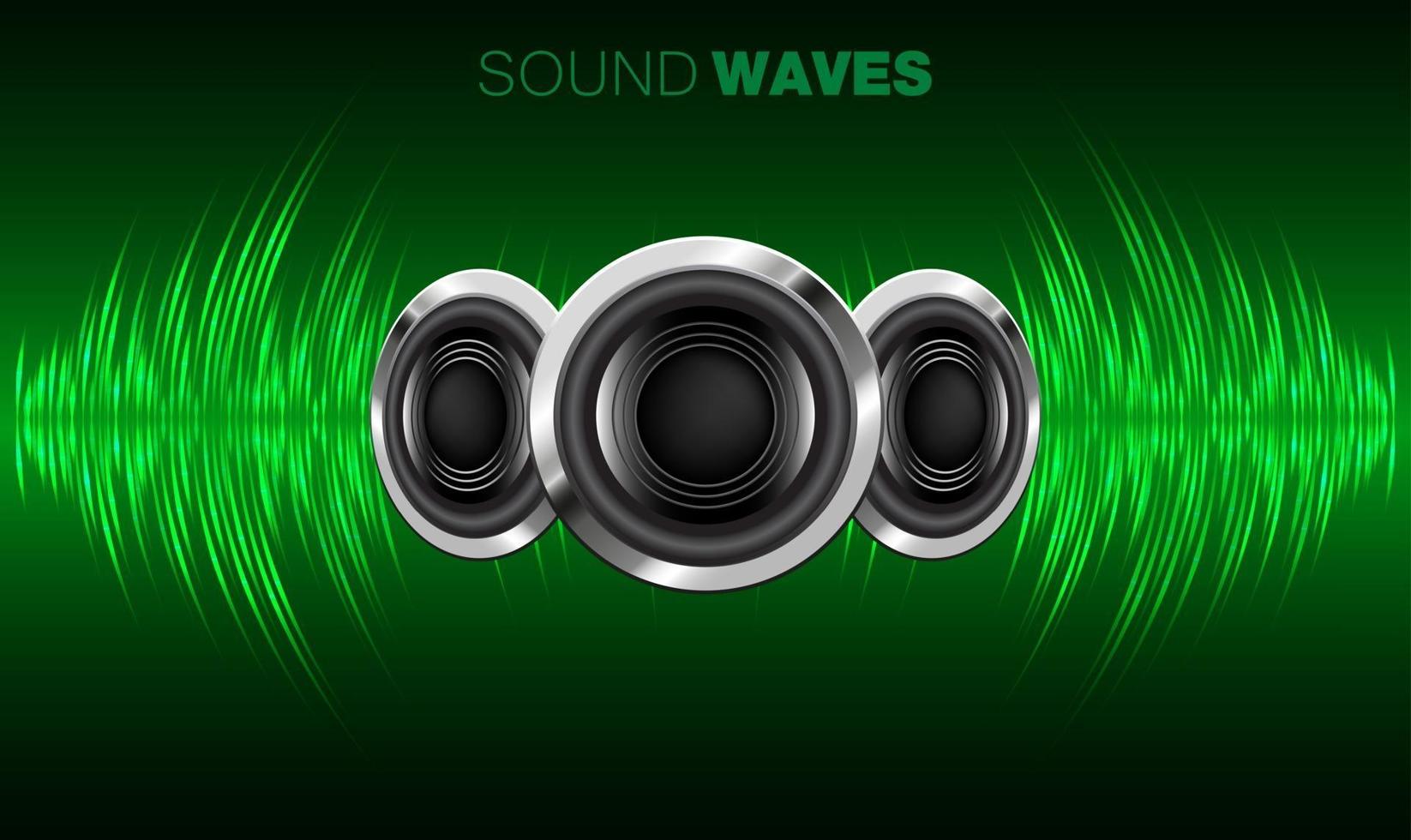 Sound waves oscillating dark light vector