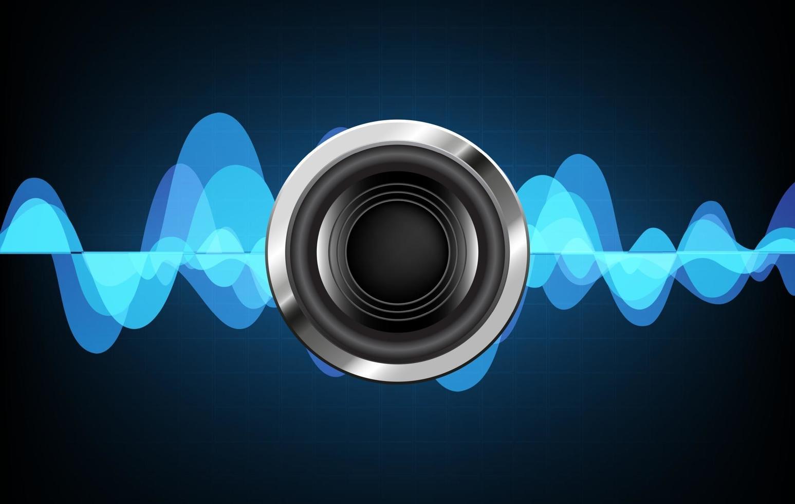 Sound waves oscillating dark light vector