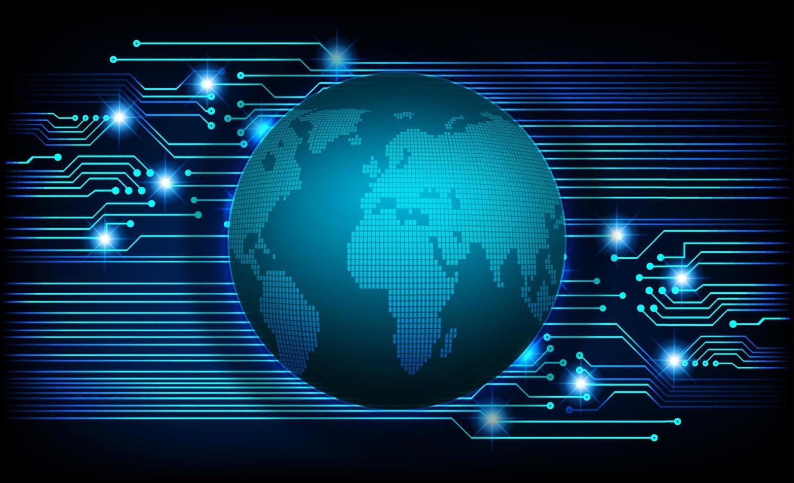 world binary circuit board future technology, blue hud cyber security vector