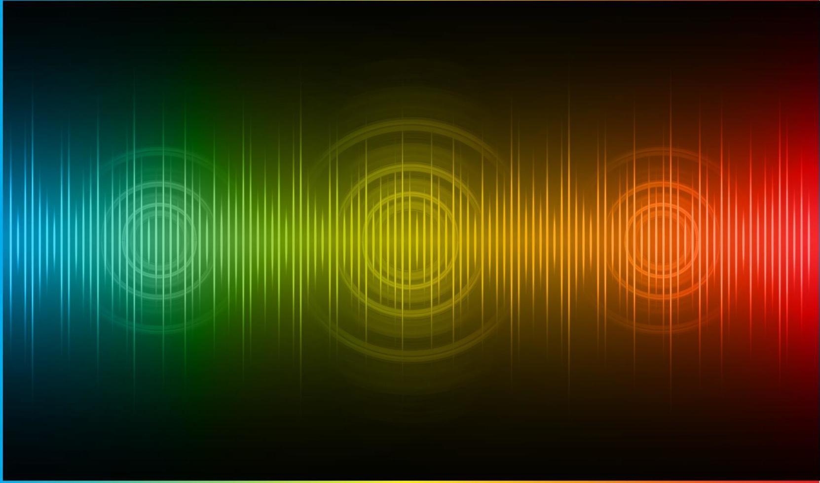 Sound waves oscillating dark light vector