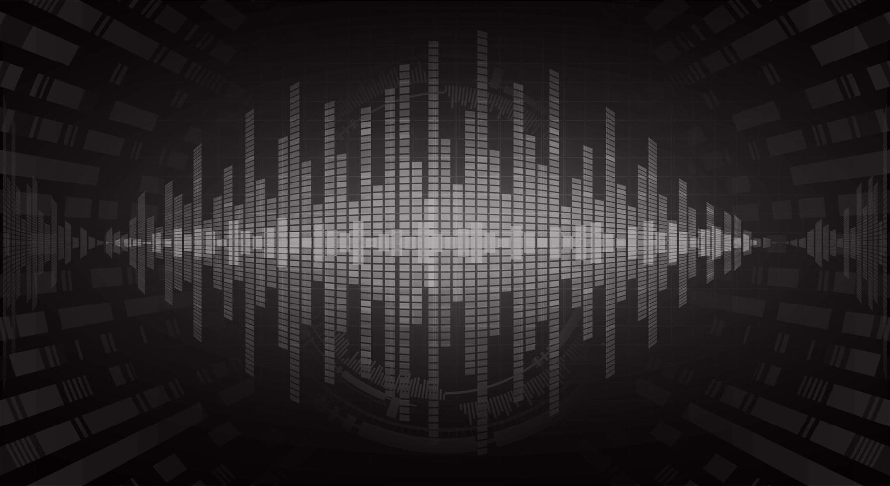 Sound waves oscillating dark light vector