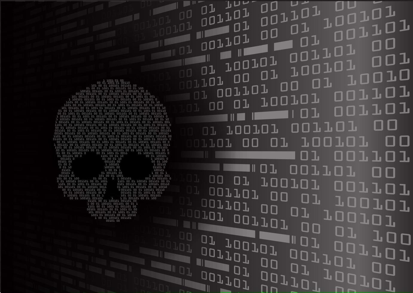 cyber hacker attack background, skull vector
