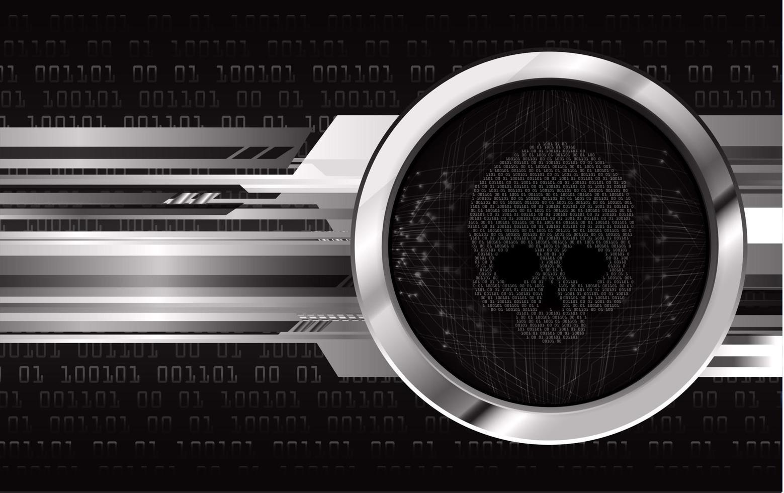 cyber hacker attack background, skull vector