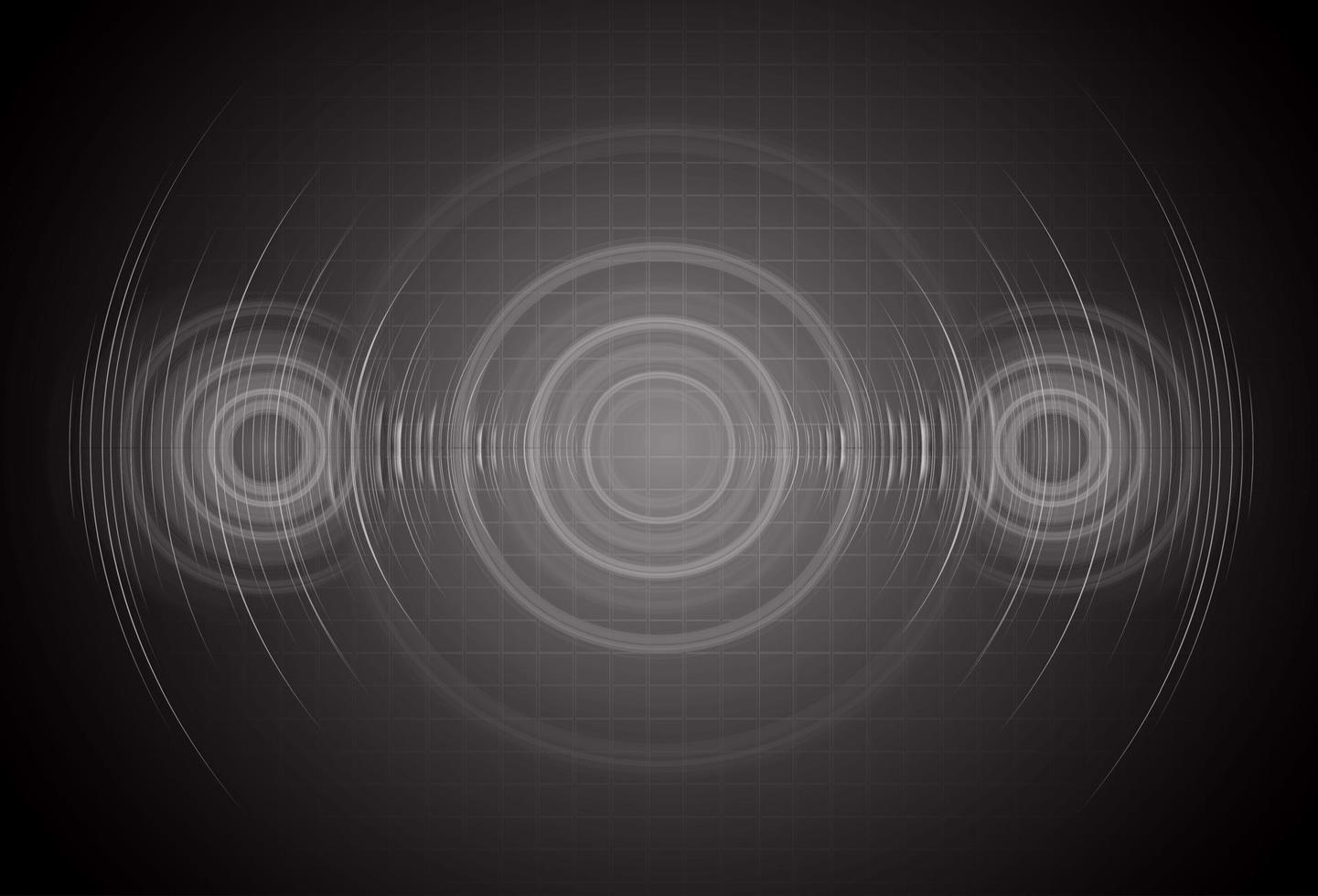 Sound waves oscillating dark light vector