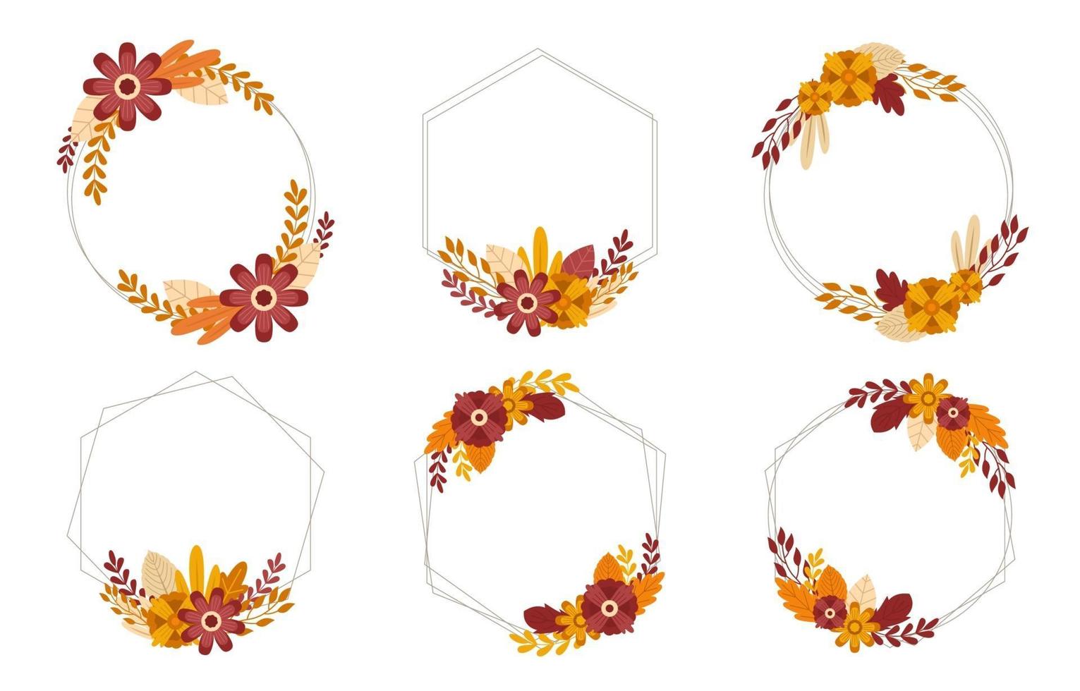 plantilla de insignia floral de otoño vector