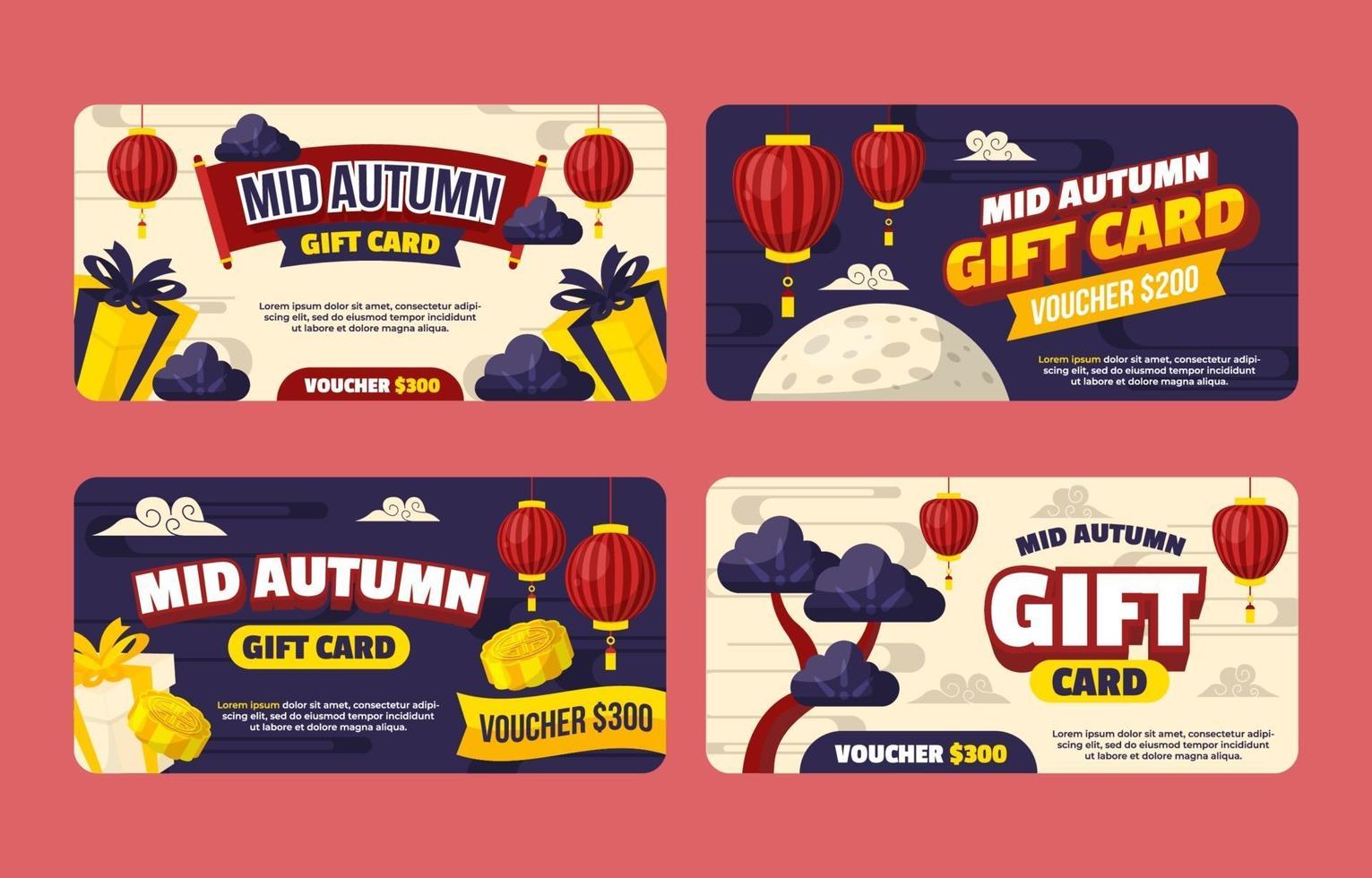 Mid Autumn Gift Card vector