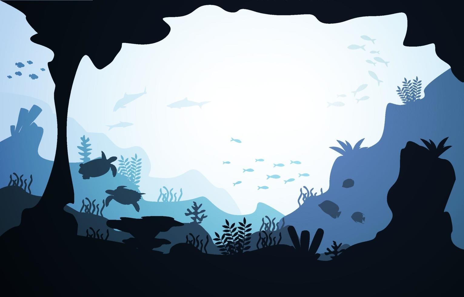 Wildlife Fish Sea Animals Coral Ocean Underwater Aquatic Illustration vector