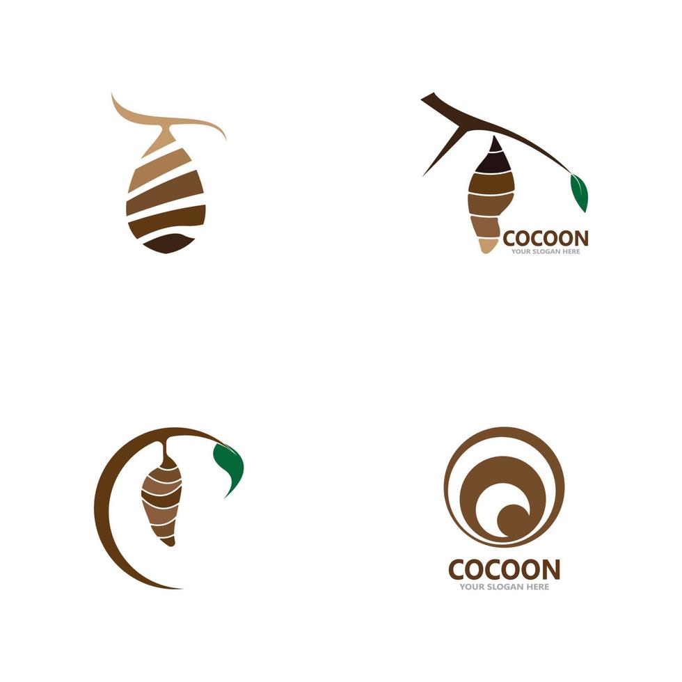 Cocoon icon and symbol vector template illustration