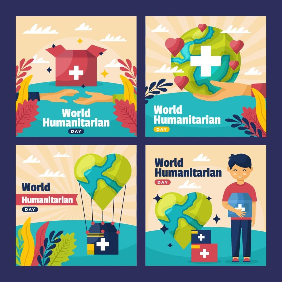 World Humanitarian Card Collection vector