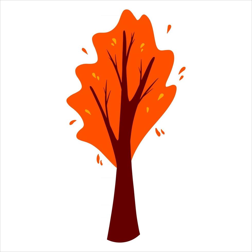 árbol de otoño abstracto. planta ornamental. estilo de dibujos animados. vector