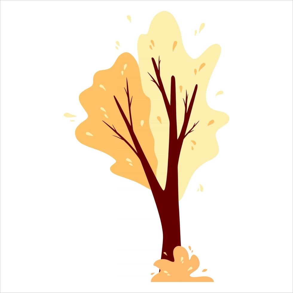 árbol de otoño abstracto. planta ornamental. estilo de dibujos animados. vector