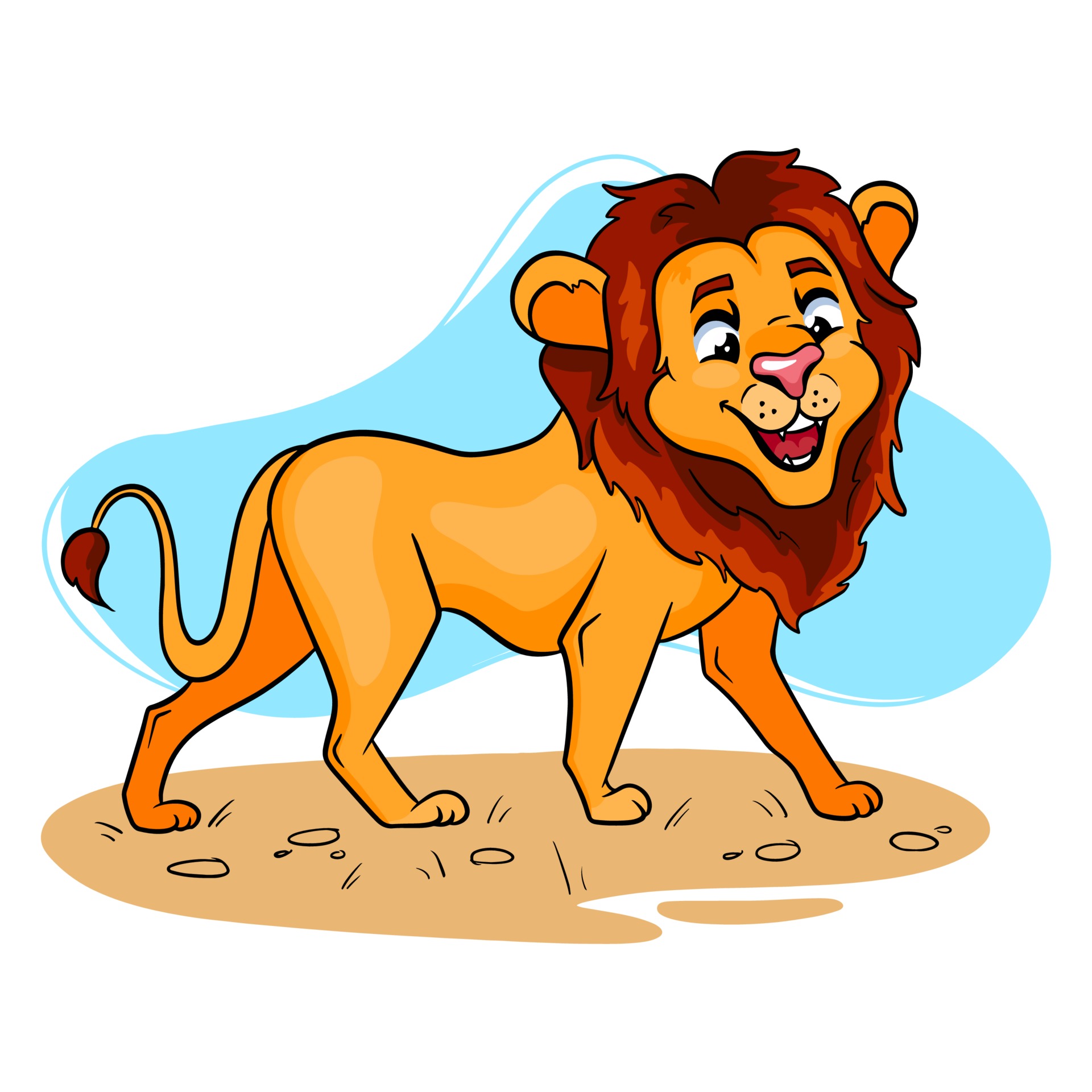 Animal character funny lion in cartoon style. Children's illustration.  3218138 Vector Art at Vecteezy