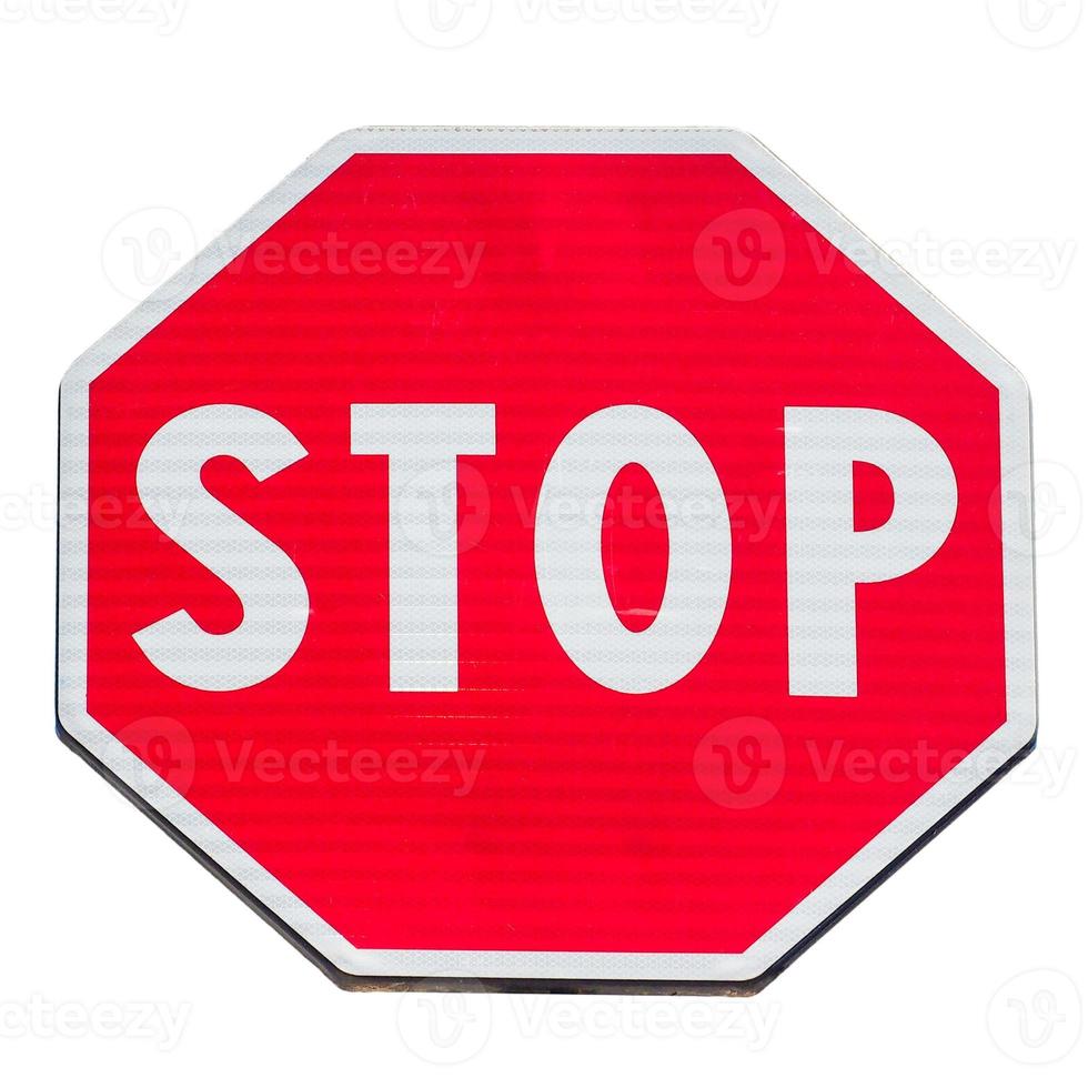 Stop sign isolated photo