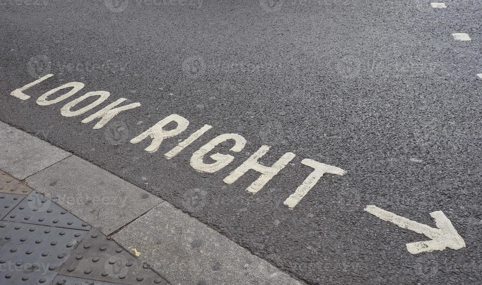 Look Right sign in London photo