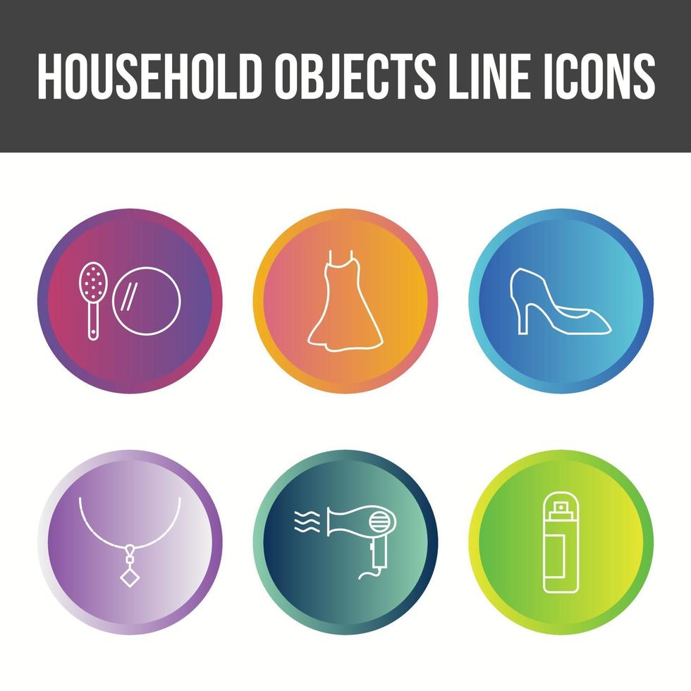 Unique Household Objects Vector Icon Set