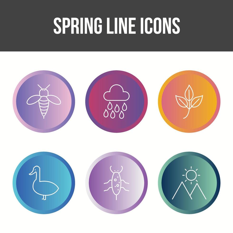 conjunto de iconos de vector de primavera único