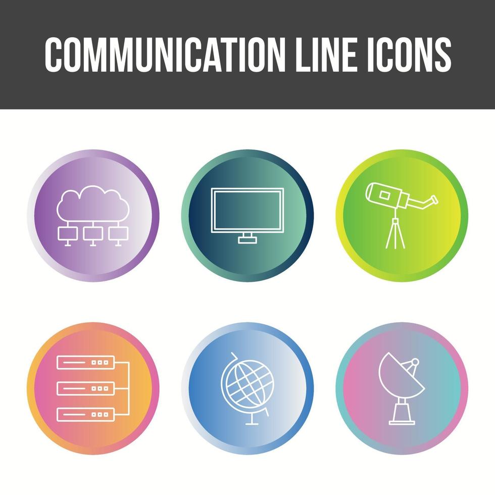 Unique Communication Line Vector Icon Set