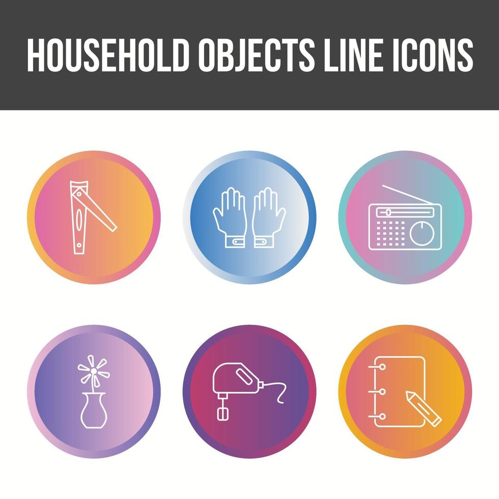 Unique Household Objects Vector Icon Set