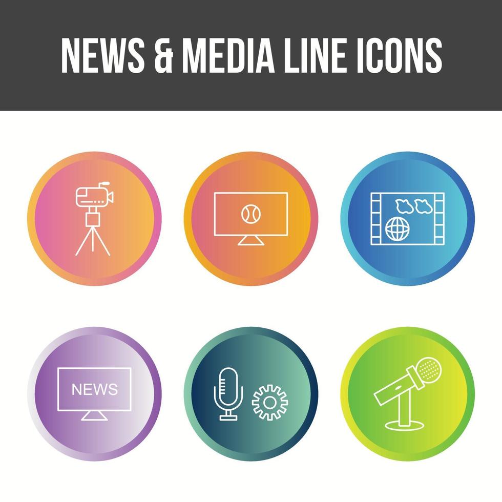 Unique News and Media Vector Icon Set