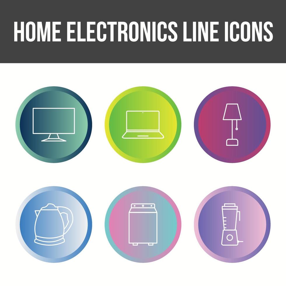 Unique Home Electronics Line Icon Set vector