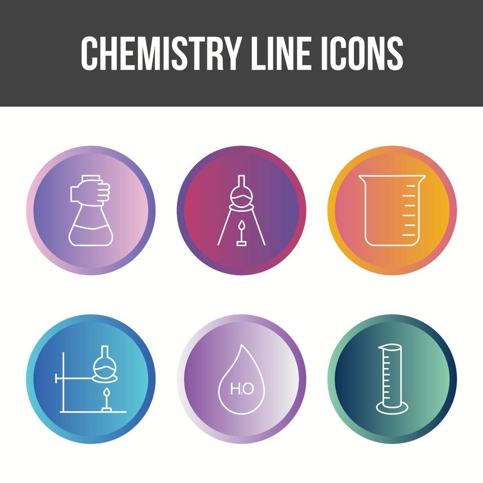 Unique Chemistry Line Vector Icon Set