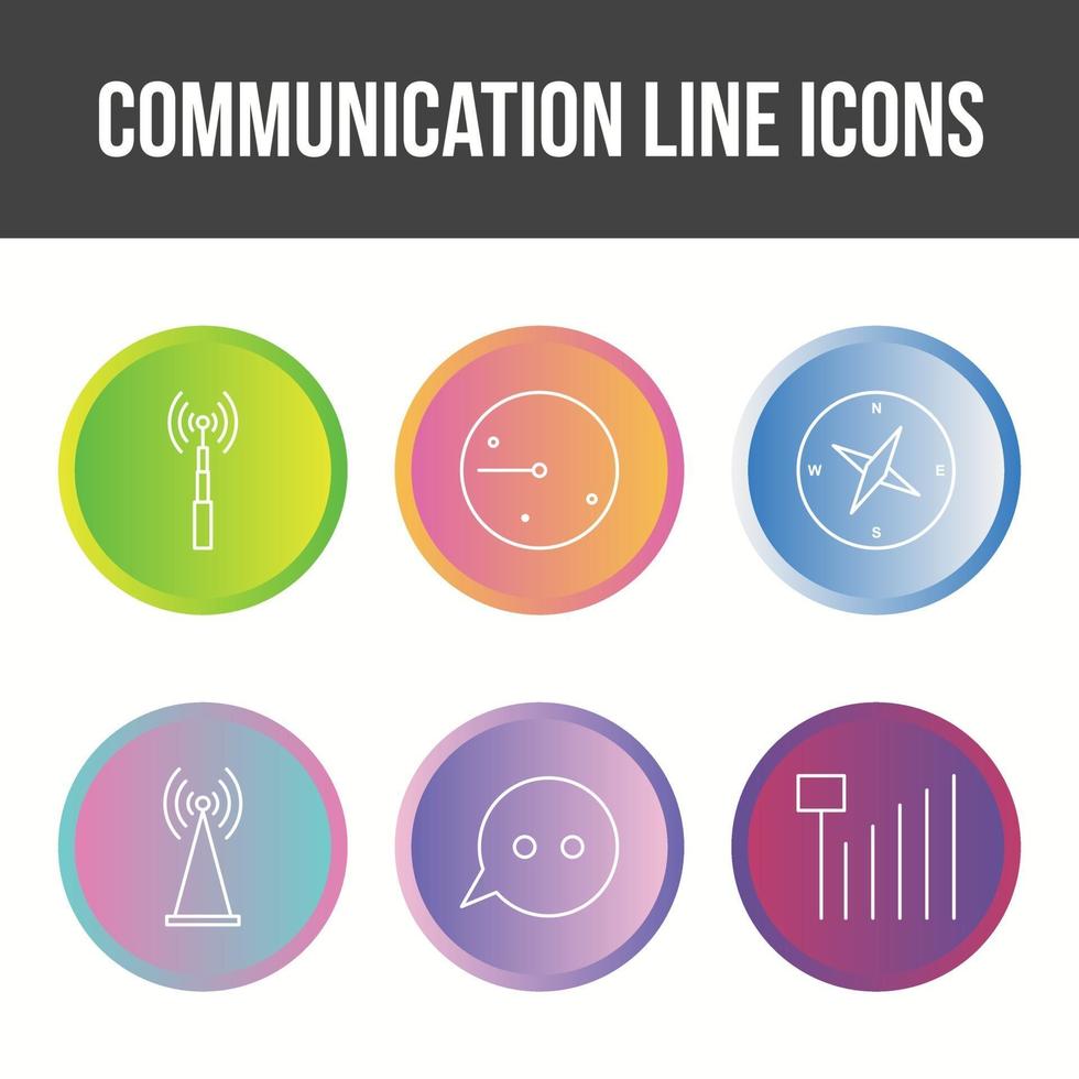 conjunto de iconos de vector de línea de comunicación única