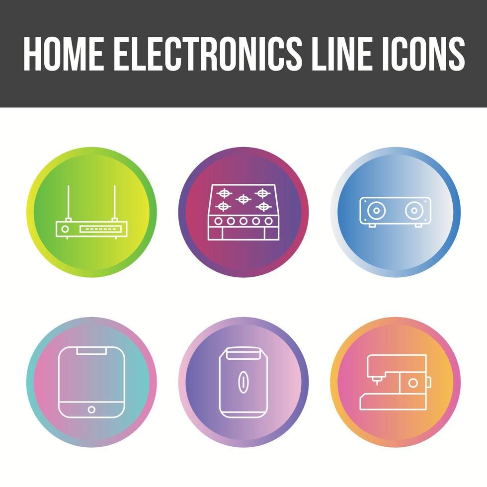 Unique Home Electronics Line Icon Set vector