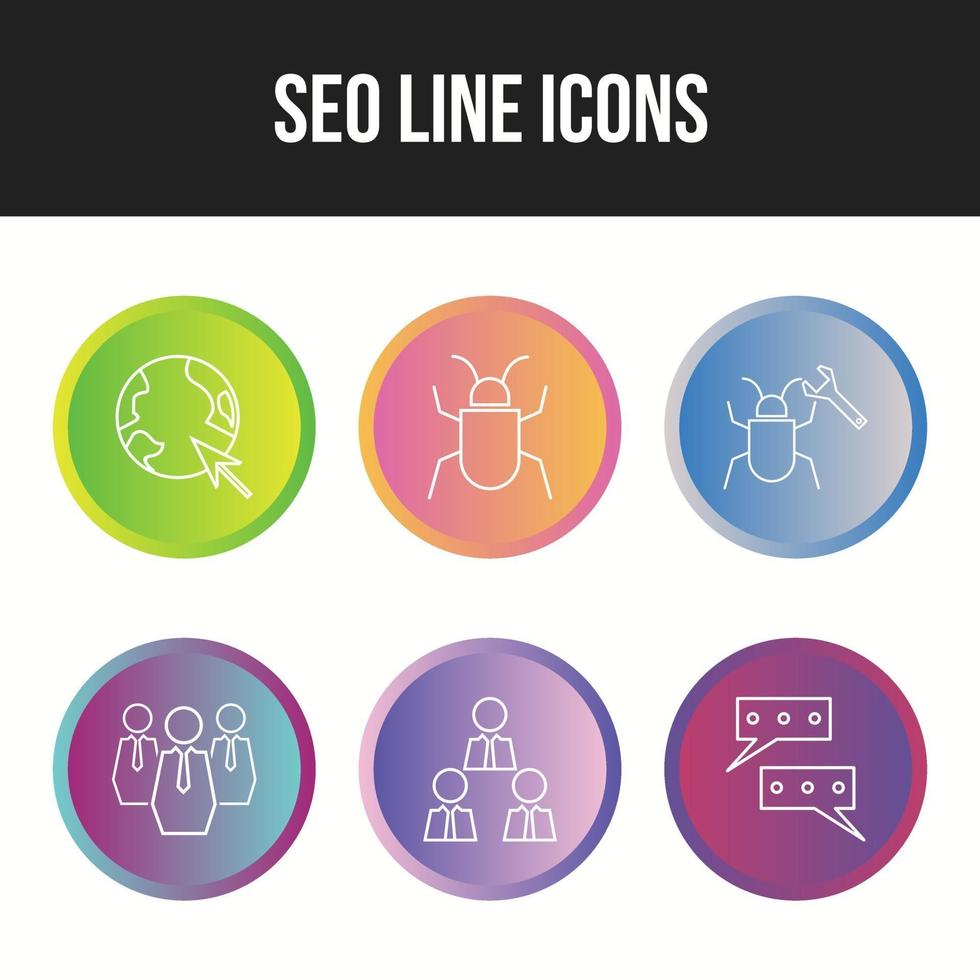 6 Beautiful Business and Seo icon set vector