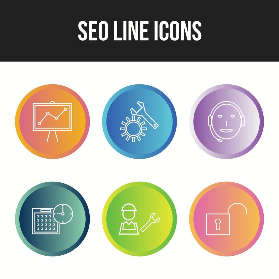 6 Unique vector icons in one set