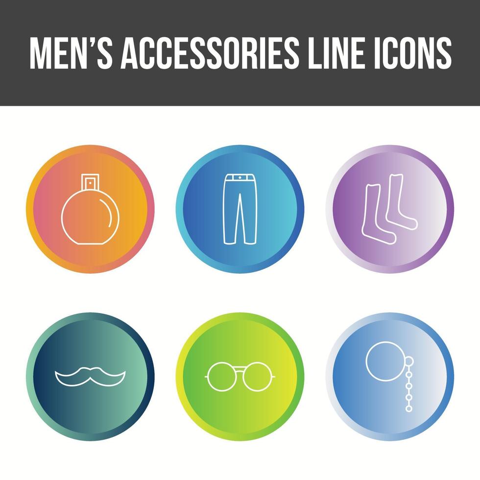 conjunto de iconos de vector de accesorios para hombres