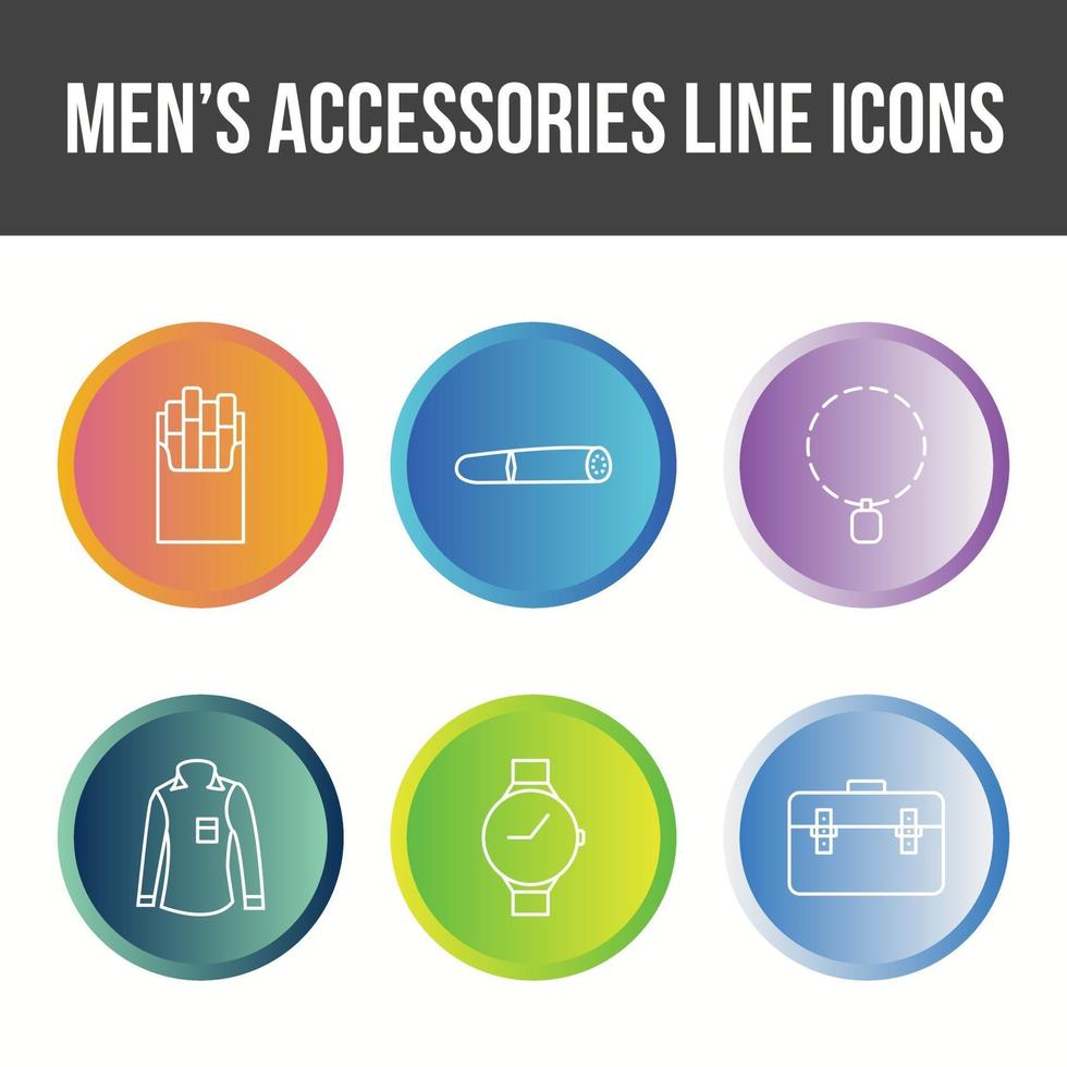 Men's Accessories Vector Icon Set