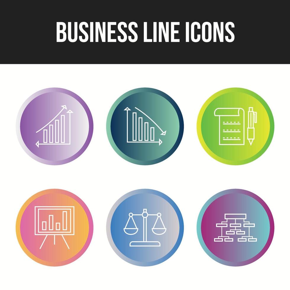 Beautiful 6 icons pack of business vector icons