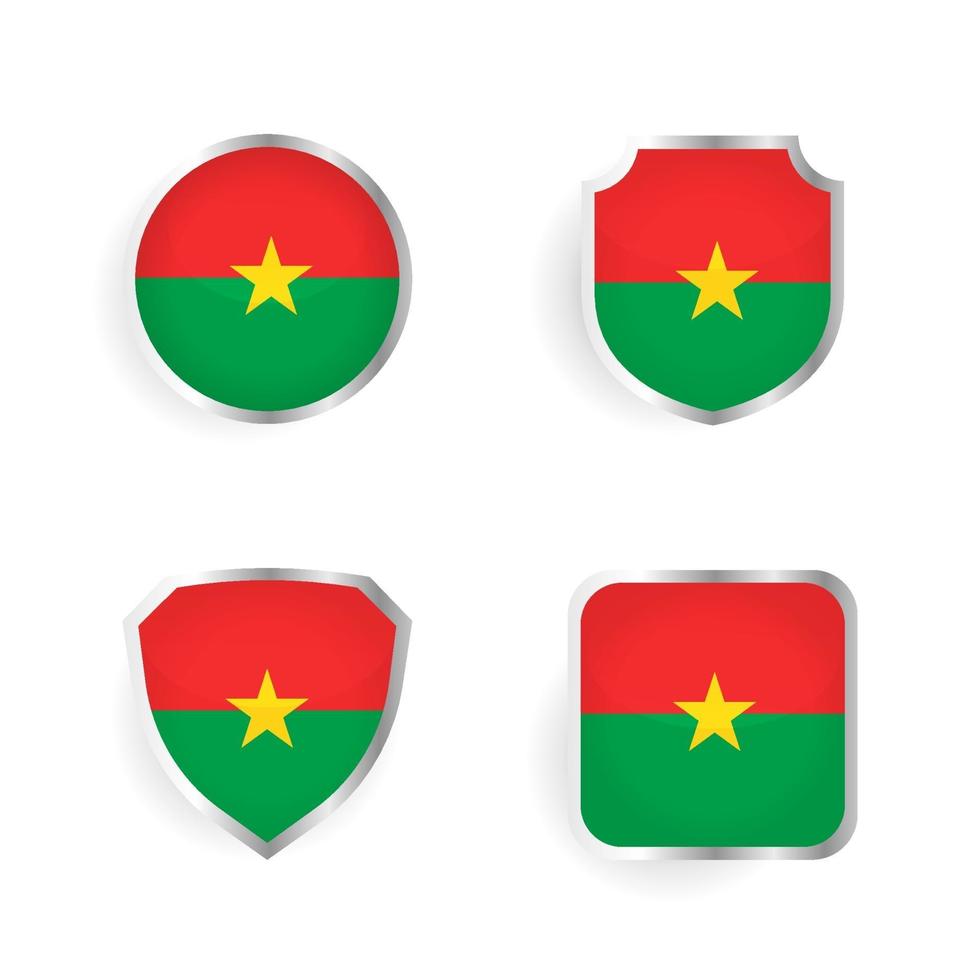 colección de etiquetas y distintivos del país de burkina faso vector