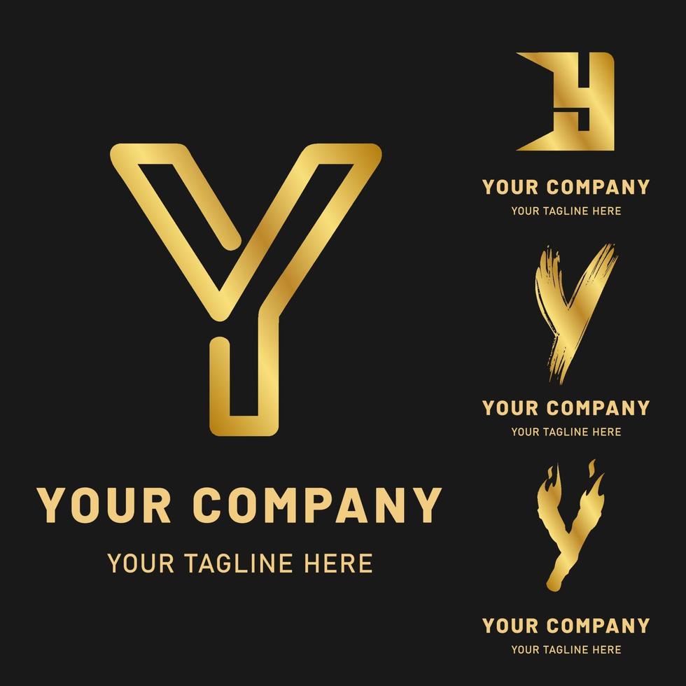 colección de logotipos de letras doradas y vector