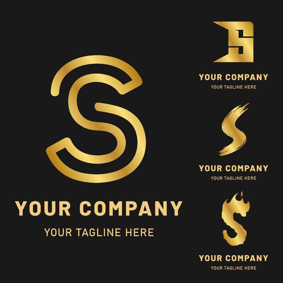 Golden Letter S Logo Collection vector