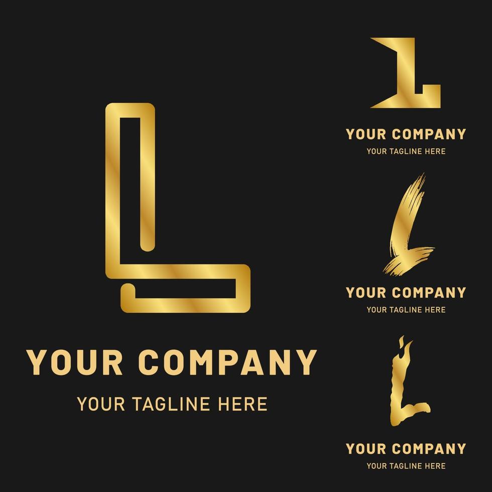 Golden Letter L Logo Collection vector