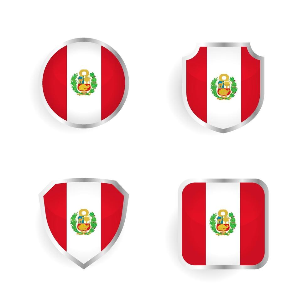 colección de etiquetas y distintivos del país de perú vector