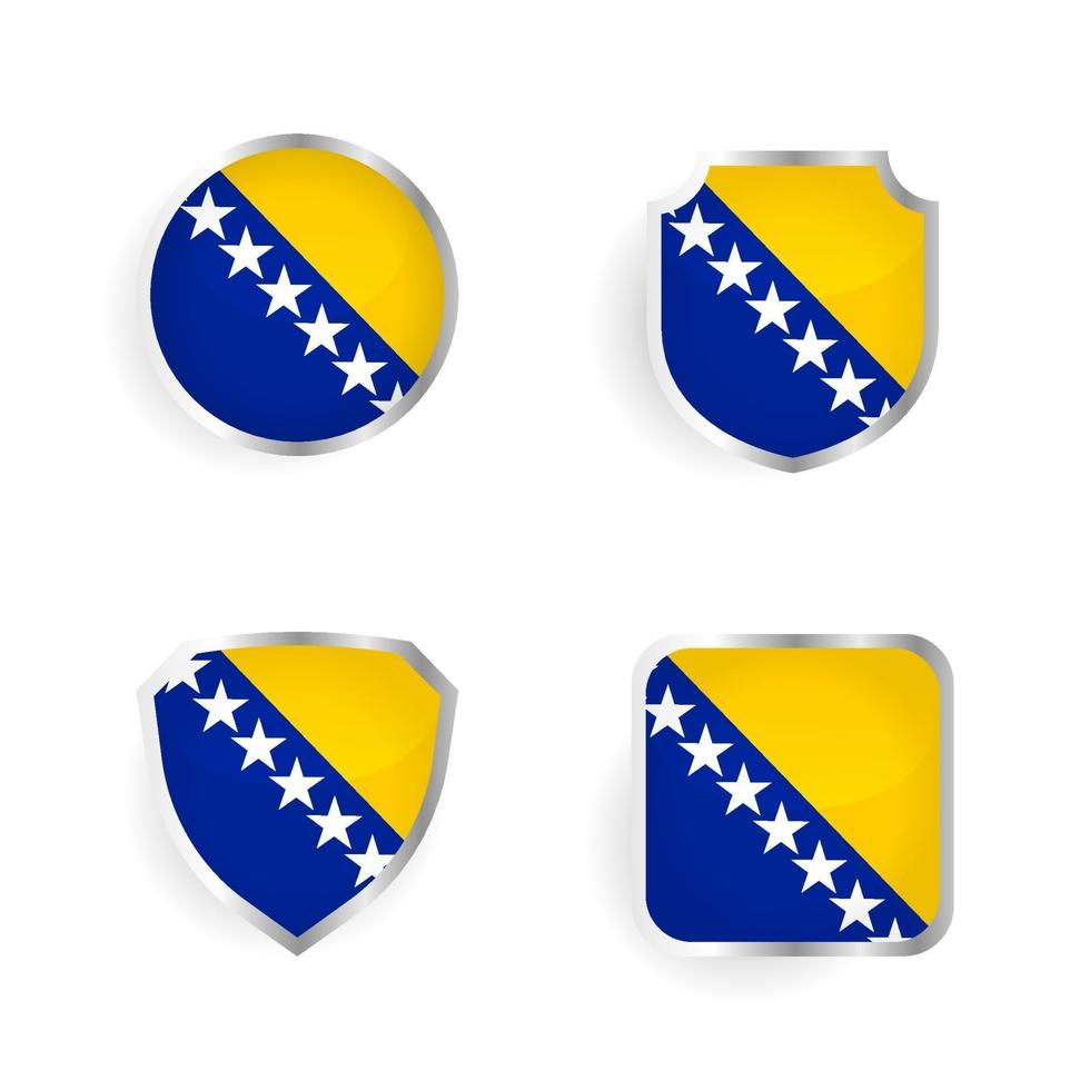 colección de etiquetas y distintivos del país de bosnia y herzegovina vector