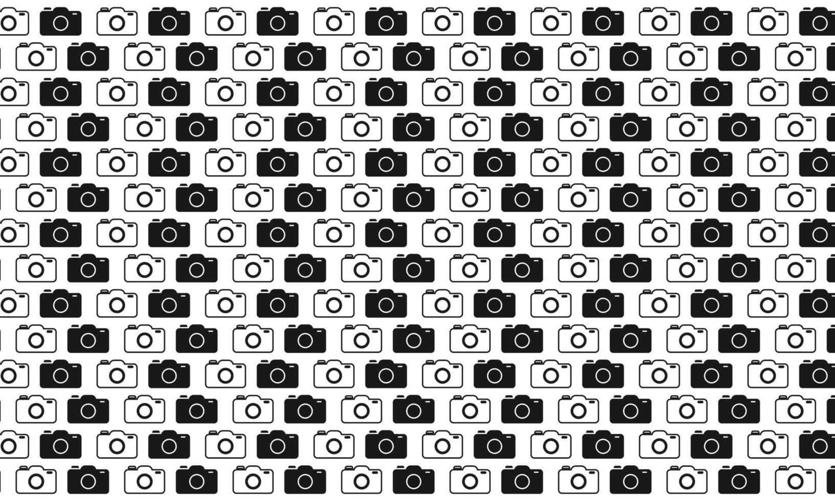Black and White Camera Seamless Pattern Background vector