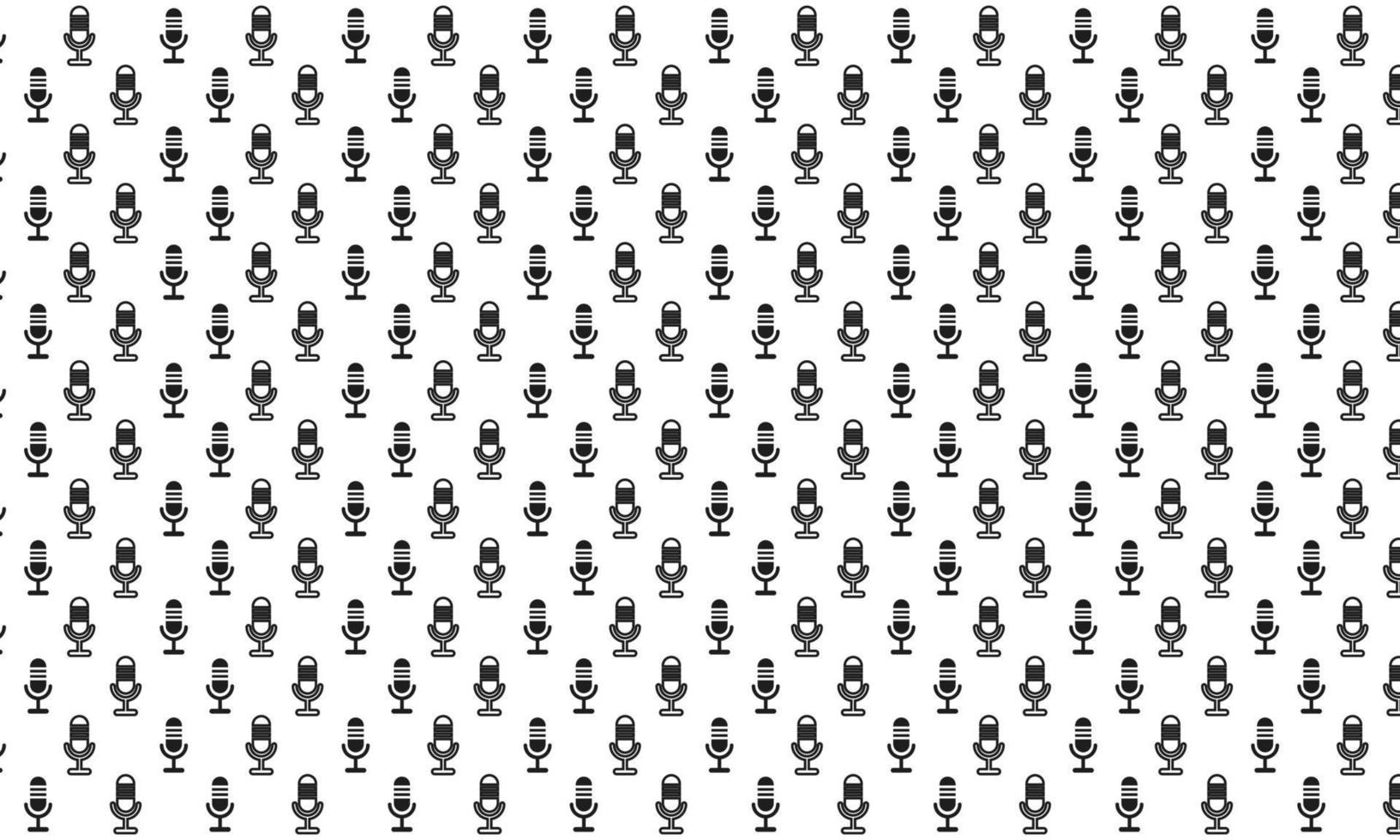 Black and White Microphone Seamless Pattern vector