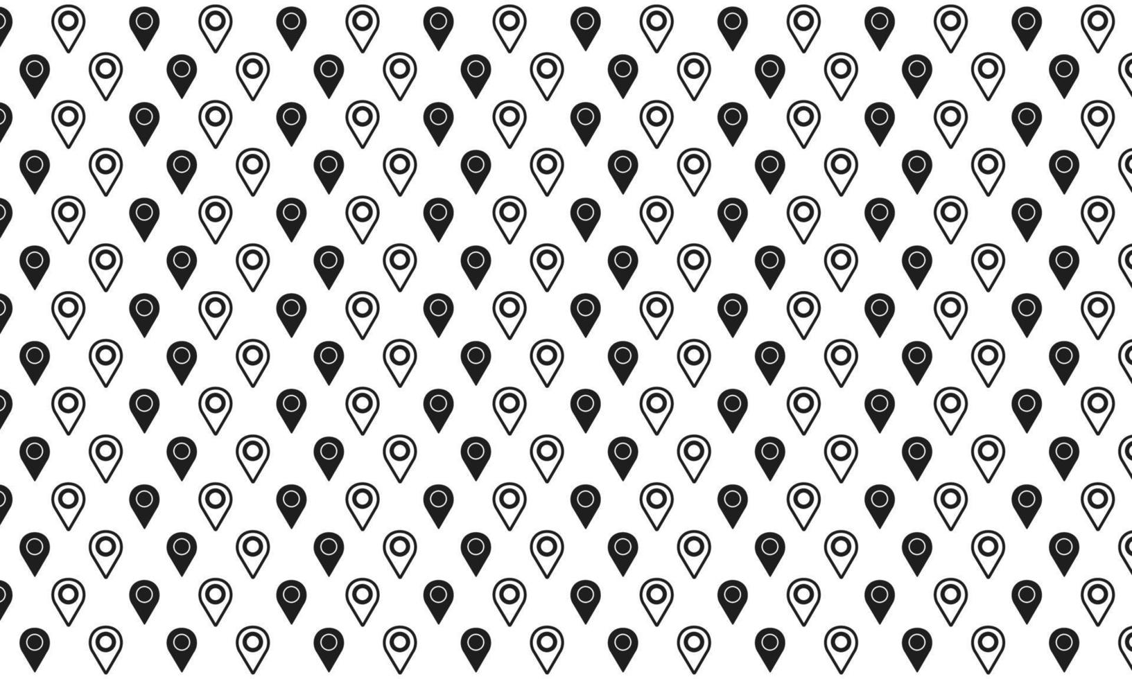 Black and White Map Icon Seamless Pattern vector